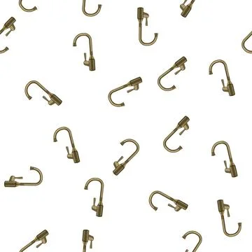 Pattern handle kitchen faucet cartoon vector Illustration