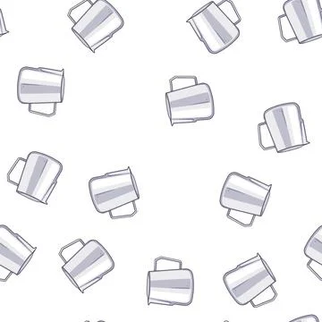 Pattern handle milk frothing pitcher cartoon vector Stock Illustration