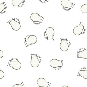 Pattern handle milk jug cartoon vector Illustration