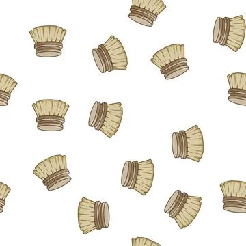 Pattern handle mushroom brush cartoon vector Stock Illustration