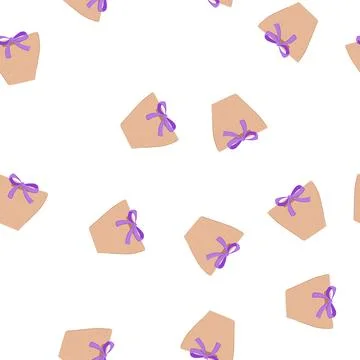 Pattern handle paper bag cartoon vector Illustration