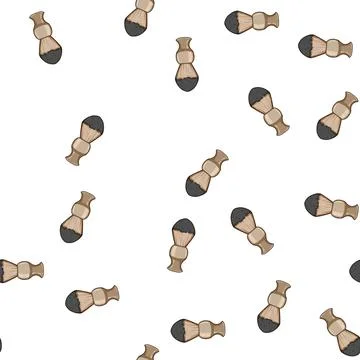 Pattern handle shaving brush cartoon vector Illustration