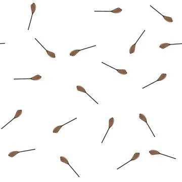 Pattern handle witch broom cartoon vector Illustration