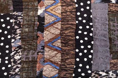 Pattern of handmade brown patchwork scarf pattern of handmade brown patchw... Foto stock