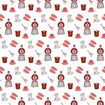 Pattern of handmade on white Stock Illustration