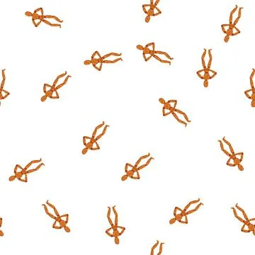 Pattern handmade wood man model cartoon vector Stock Illustration