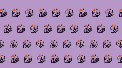 Pattern of Hands Holding Gifts on Purple Background. Stock Footage 325381139