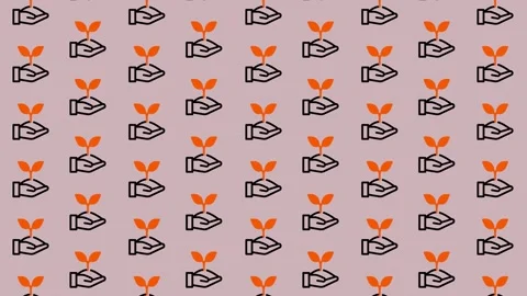 Pattern of Hands Holding Growing Plants Symbolizing Growth and Care. Stock Footage 325384562