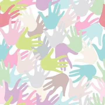 PATTERN with hands multicolor Stock Illustration