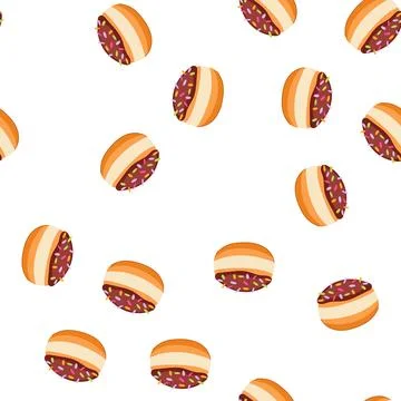 Pattern hanukkah doughnut with chocolate frosting and colorful sprinkles Stock Illustration