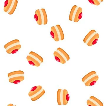 Pattern hanukkah doughnut with jelly topping and cream filling Stock Illustration