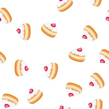 Pattern hanukkah sufganiyah representing jewish holiday culture food Stock Illustration