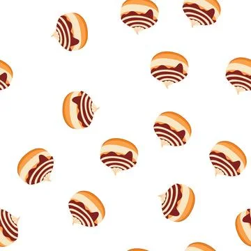 Pattern hanukkah sufganiyot doughnut with chocolate and cream Stock Illustration