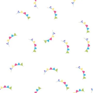 Pattern happy birthday flags cartoon vector Illustrazione stock
