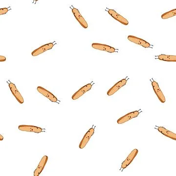 Pattern happy bread character cartoon vector Stockillustratie