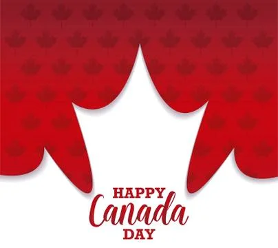 Pattern for happy canada day with maple leafs Illustrazione stock