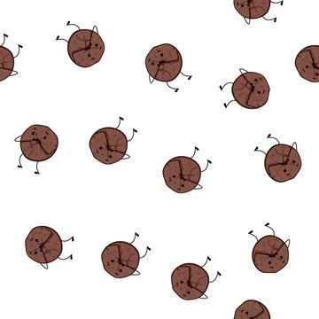 Pattern happy dessert character cartoon vector Stock Illustration