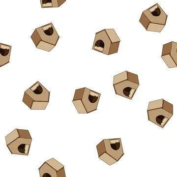 Pattern happy dog house cartoon vector Stock Illustration