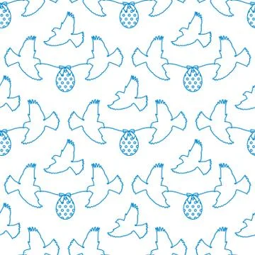 Pattern Happy Easter Bird egg Festive Holiday Stock Illustration