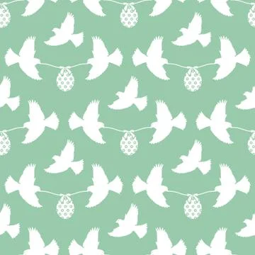 Pattern Happy Easter Bird egg Festive Holiday Stock Illustration