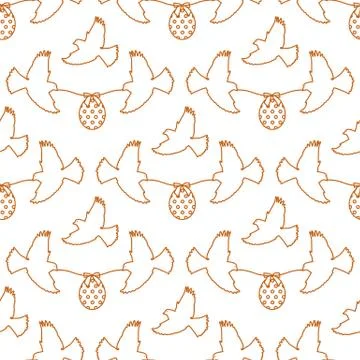 Pattern Happy Easter Bird egg Festive Holiday Stock Illustration