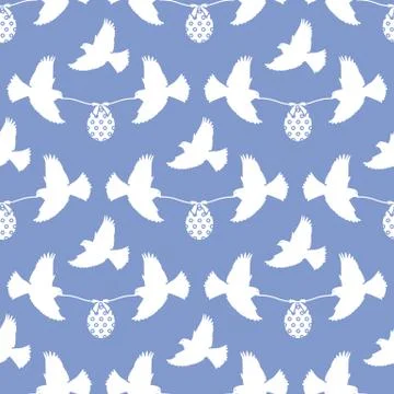 Pattern Happy Easter Bird egg Festive Holiday Stockillustratie