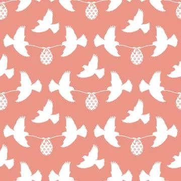Pattern Happy Easter Bird egg Festive Holiday Stock Illustration