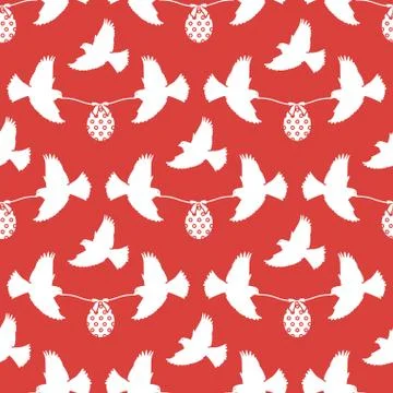 Pattern Happy Easter Bird egg Festive Holiday Illustrazione stock