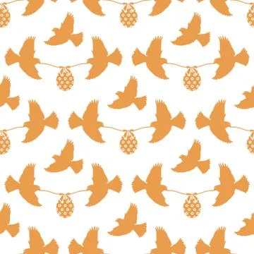 Pattern Happy Easter Bird egg Festive Holiday Stockillustratie