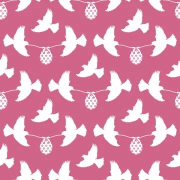 Pattern Happy Easter Bird egg Festive Holiday Stock Illustration