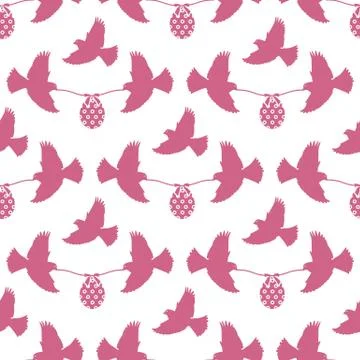 Pattern Happy Easter Bird egg Festive Holiday Stock Illustration