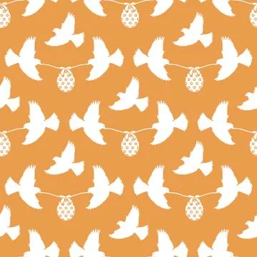 Pattern Happy Easter Bird egg Festive Holiday Stock Illustration