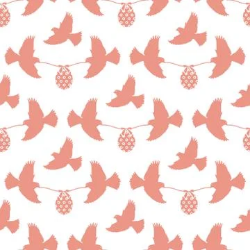 Pattern Happy Easter Bird egg Festive Holiday Stock Illustration