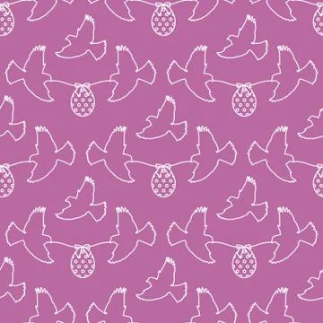 Pattern Happy Easter Bird egg Festive Holiday Stock Illustration