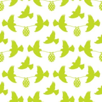 Pattern Happy Easter Bird egg Festive Holiday Stock Illustration
