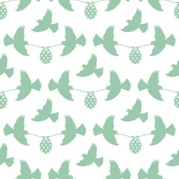 Pattern Happy Easter Bird egg Festive Holiday Stock Illustration