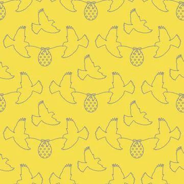 Pattern Happy Easter Bird egg Festive Holiday Stock Illustration