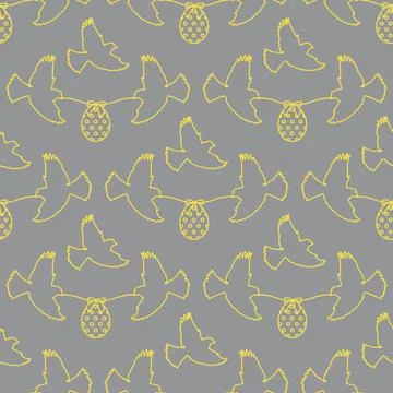 Pattern Happy Easter Bird egg Festive Holiday Stock Illustration