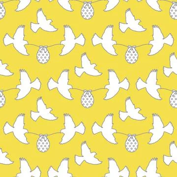 Pattern Happy Easter Bird egg Festive Holiday Stock Illustration