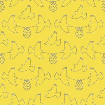 Pattern Happy Easter Bird egg Festive Holiday Stock Illustration