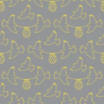 Pattern Happy Easter Bird egg Festive Holiday Stock Illustration