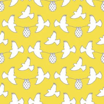 Pattern Happy Easter Bird egg Festive Holiday Stock Illustration