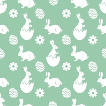 Pattern Happy Easter Bunny egg Festive Holiday イラスト素材