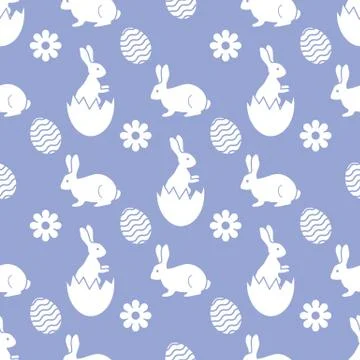 Pattern Happy Easter Bunny egg Festive Holiday イラスト素材