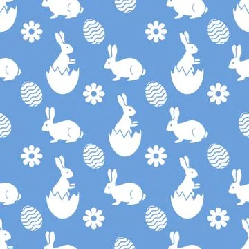 Pattern Happy Easter Bunny egg Festive Holiday Stock Illustration