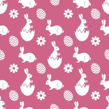 Pattern Happy Easter Bunny egg Festive Holiday Stockillustratie