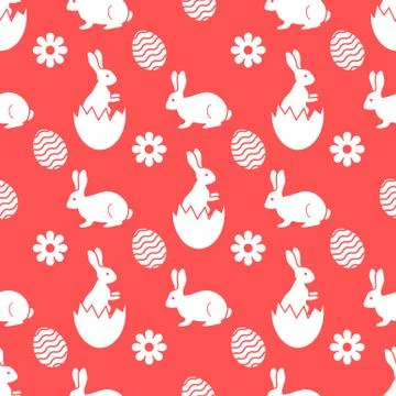 Pattern Happy Easter Bunny egg Festive Holiday Illustrazione stock