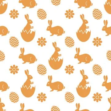 Pattern Happy Easter Bunny egg Festive Holiday Stockillustratie