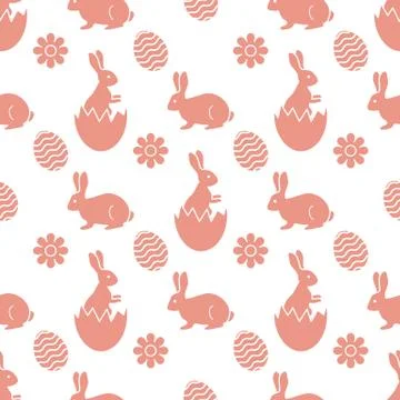 Pattern Happy Easter Bunny egg Festive Holiday イラスト素材
