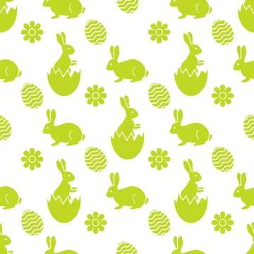 Pattern Happy Easter Bunny egg Festive Holiday イラスト素材